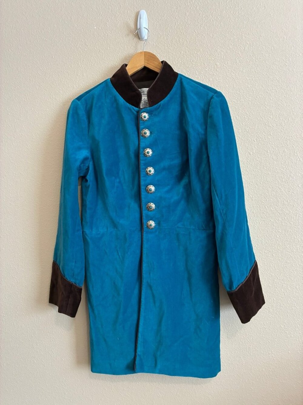 Tasha Polizzi Women's Blue and Brown Long Sleeve Cotton Jacket Size Medium